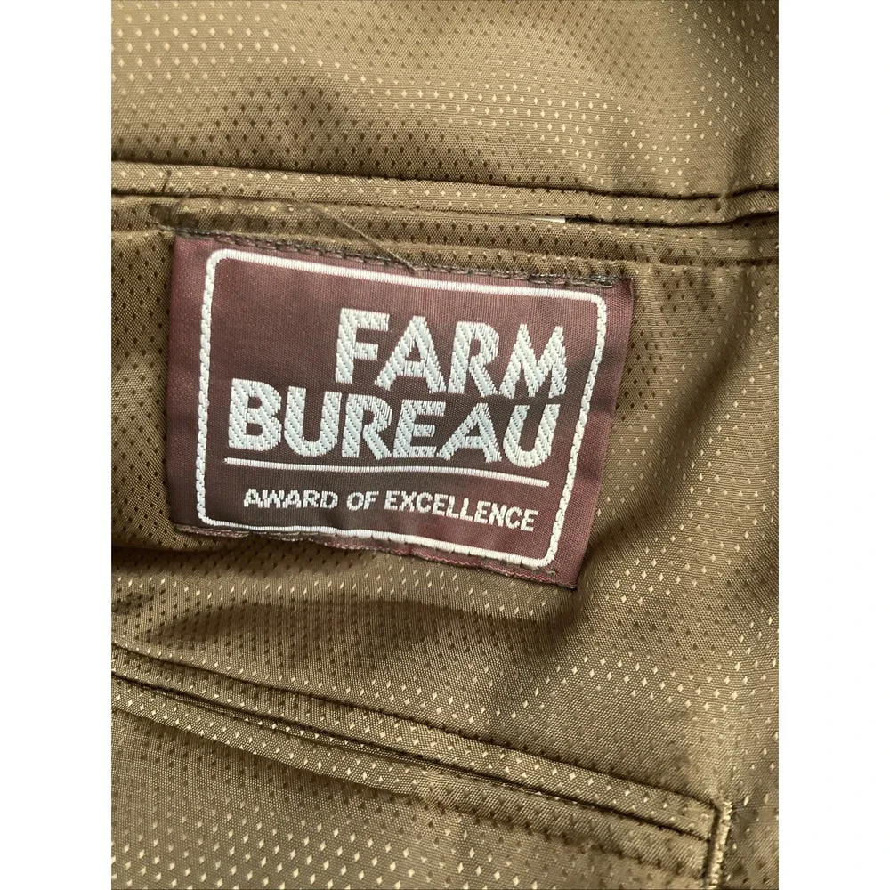 Men's Silk Wool Blazer Sport Coat Brown Windowpane Plaid 42R Farm Bureau‎
